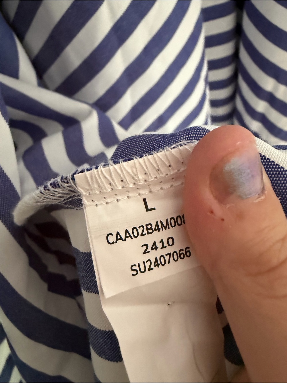 NWT Cupshe Blue White Striped Maxi Skirt Coastal Vacation Pull-On Flowy Size L - Picture 5 of 5